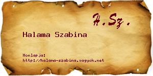 Halama Szabina névjegykártya